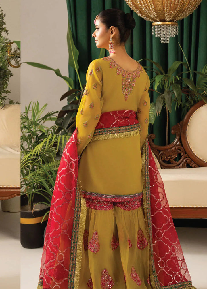 Humdum Embroidered Organza Suits Unstitched 3 Piece HD25LFS D-06 - Formals Collection