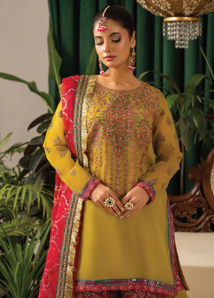 Humdum Embroidered Organza Suits Unstitched 3 Piece HD25LFS D-06 - Formals Collection