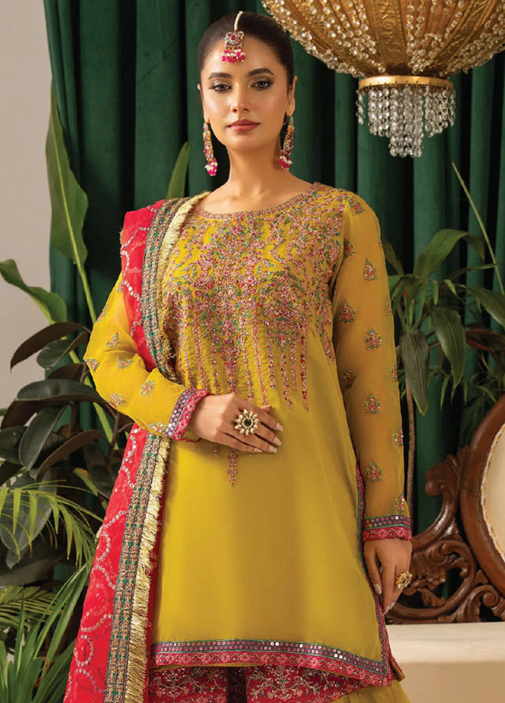 Humdum Embroidered Organza Suits Unstitched 3 Piece HD25LFS D-06 - Formals Collection