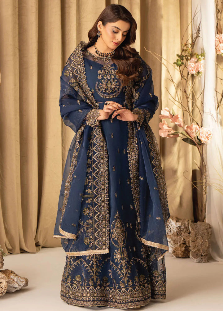 Humdum Embroidered Organza Suits Unstitched 4 Piece HD25LFD D-08 - Formals Collection