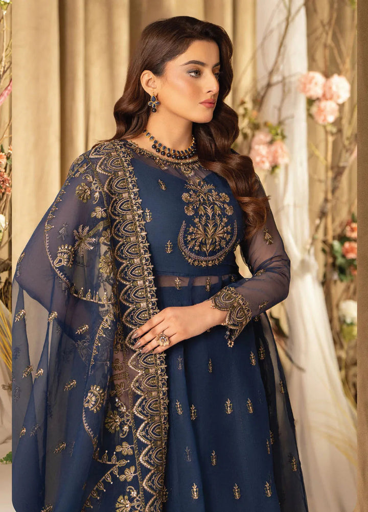Humdum Embroidered Organza Suits Unstitched 4 Piece HD25LFD D-08 - Formals Collection