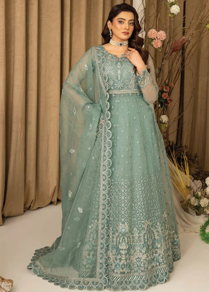 Humdum Embroidered Organza Suits Unstitched 4 Piece HD25LFD D-10 - Formals Collection
