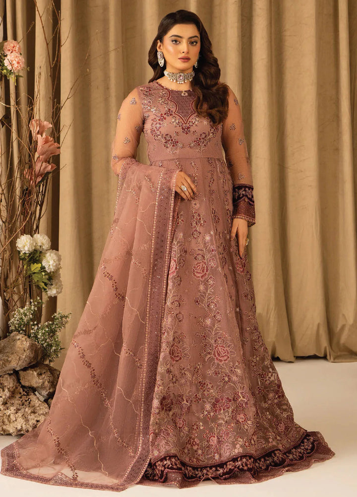 Humdum Embroidered Organza Suits Unstitched 4 Piece HD25LFD D-12 - Formals Collection