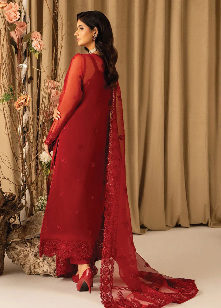 Humdum Embroidered Organza Suits Unstitched 4 Piece HD25LFD D-13 - Formals Collection