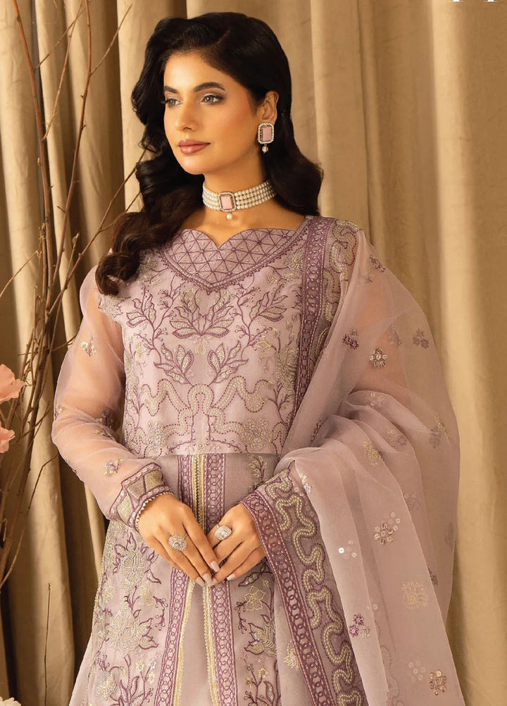 Humdum Embroidered Organza Suits Unstitched 4 Piece HD25LFD D-14 - Formals Collection