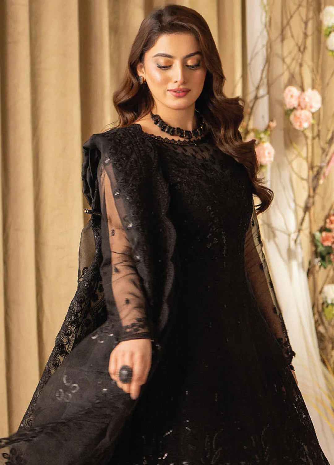 Humdum Embroidered Organza Suits Unstitched 4 Piece HD25LFD D-15 - Formals Collection