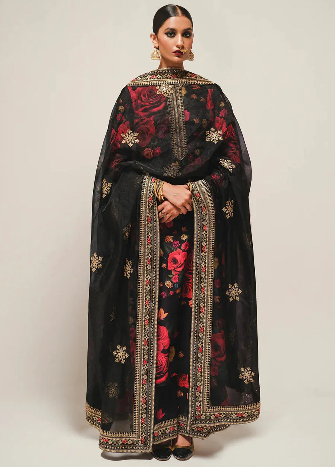 Humjoli Pret Embroidered Lawn 3 Piece Suit Deep Dusk
