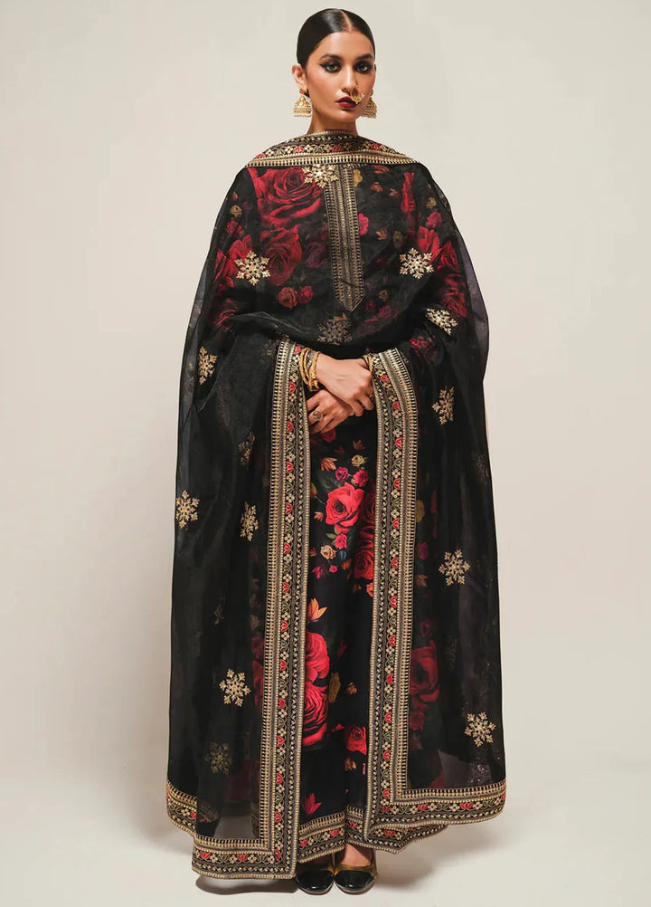 Humjoli Pret Embroidered Lawn 3 Piece Suit Deep Dusk