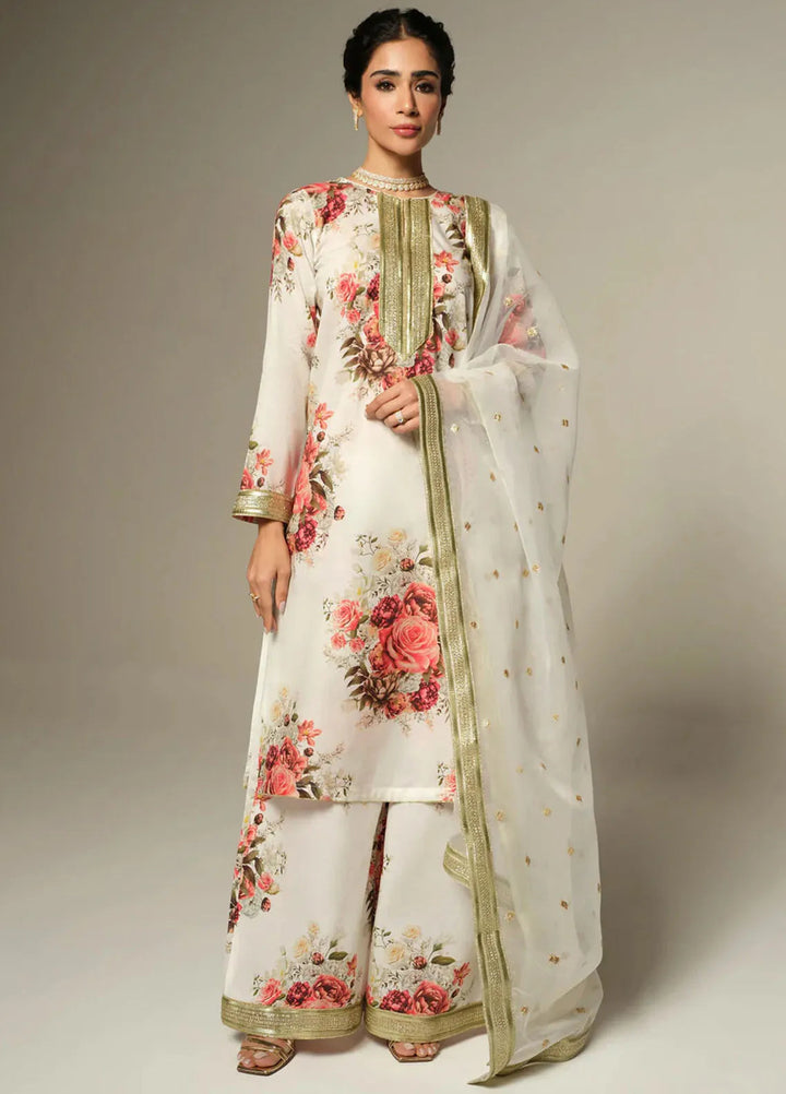 Humjoli Pret Embroidered Lawn 3 Piece Suit Pearl