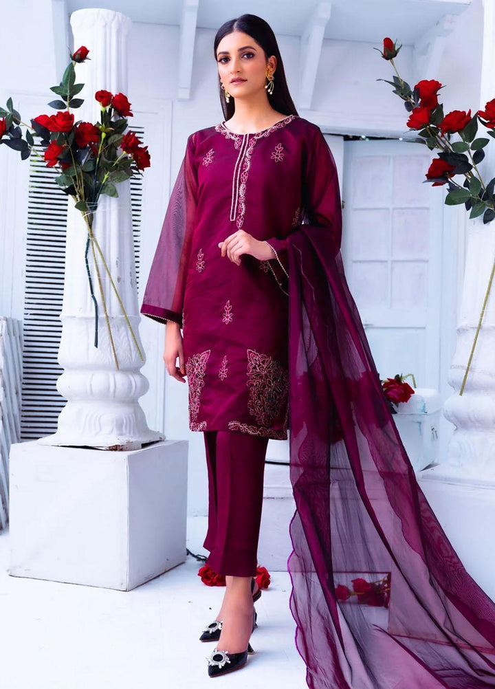 PSK Couture Pret Embroidered Tissue 4 Piece Suit LOVE POTION