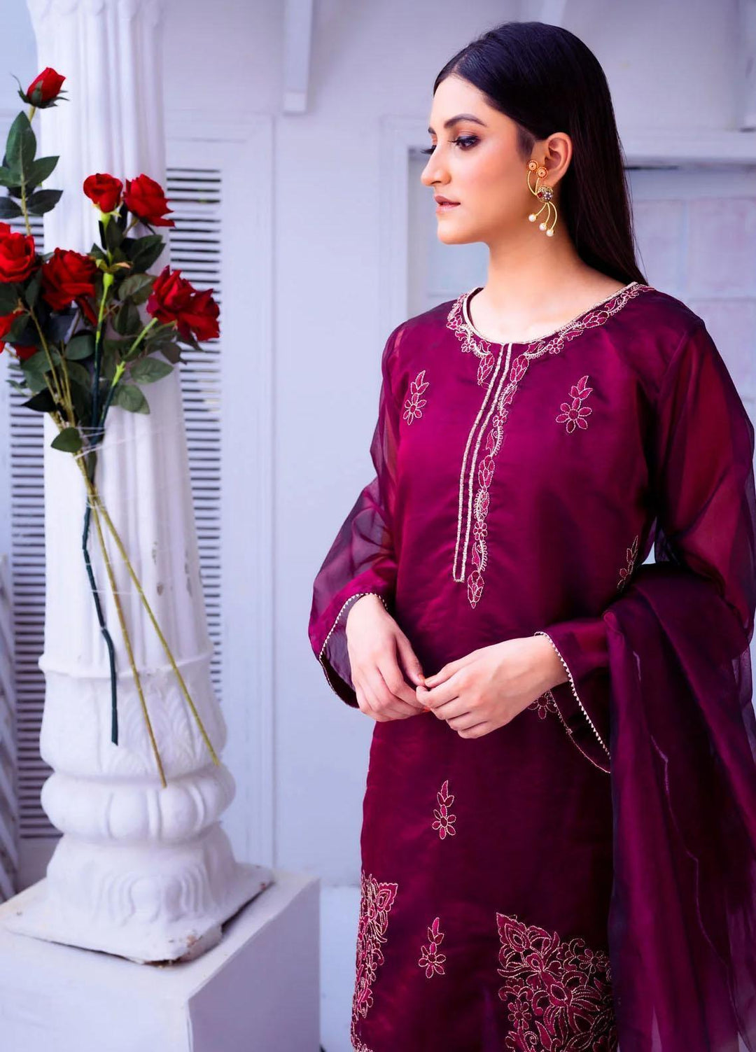 PSK Couture Pret Embroidered Tissue 4 Piece Suit LOVE POTION