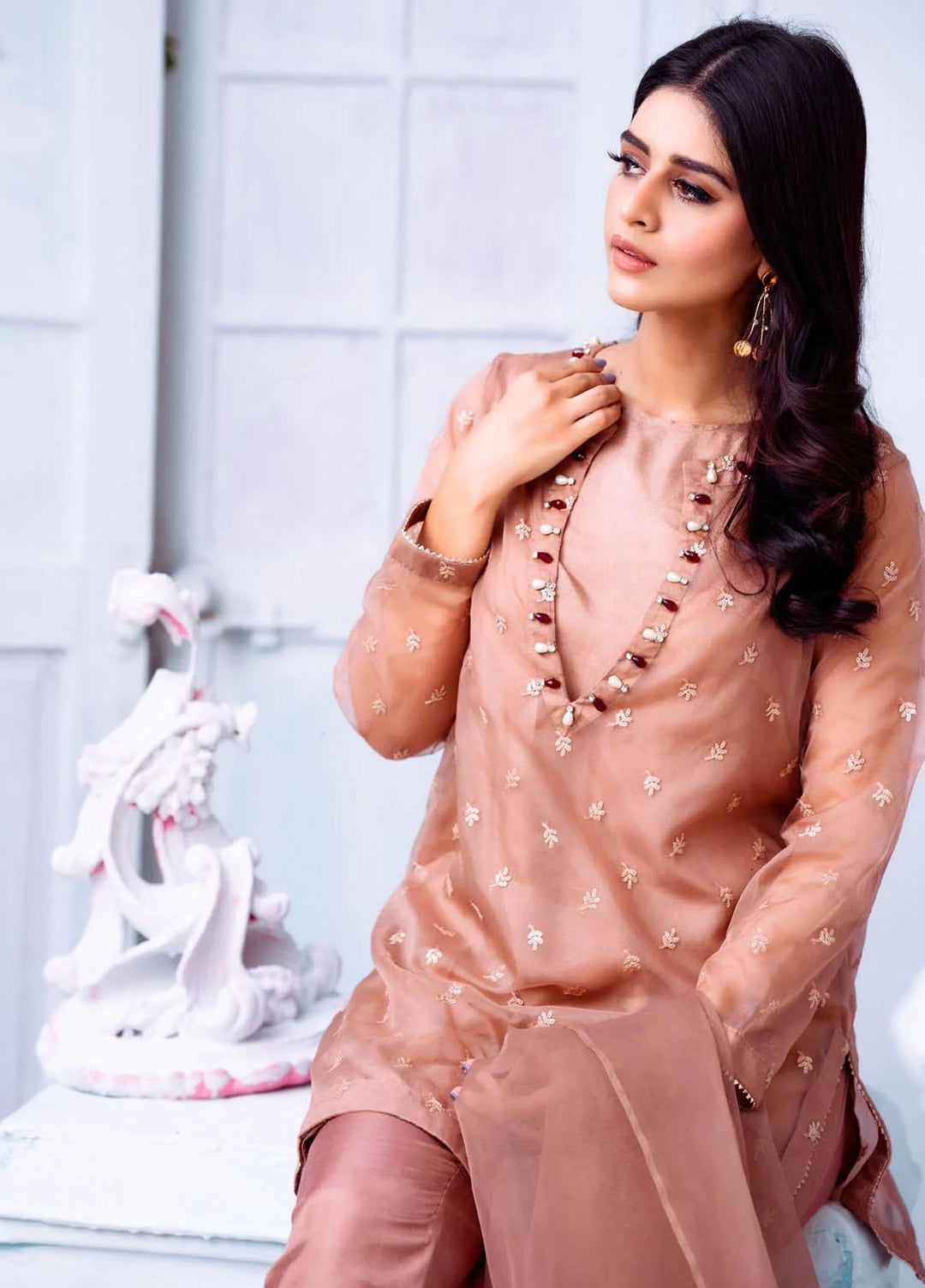 PSK Couture Pret Embroidered Tissue 4 Piece Suit THE FAIRY TALE