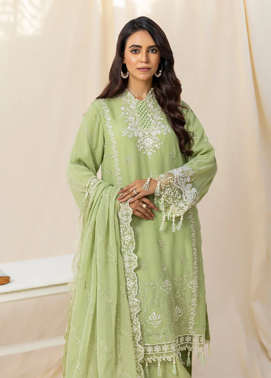 Husn Ara by Salitex Embroidered Chiffon Suits Unstitched 3 Piece SSS24U3P047UT - Formal Collection