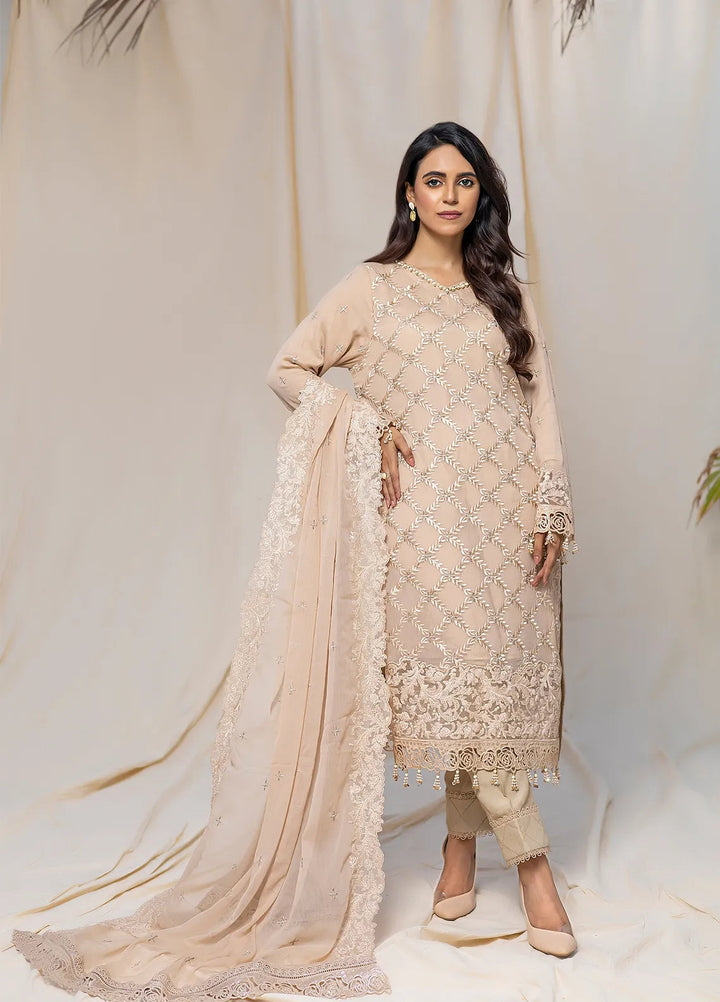 Husn Ara by Salitex Embroidered Chiffon Suits Unstitched 3 Piece SSS24U3P048UT - Formal Collection