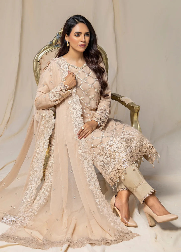 Husn Ara by Salitex Embroidered Chiffon Suits Unstitched 3 Piece SSS24U3P048UT - Formal Collection