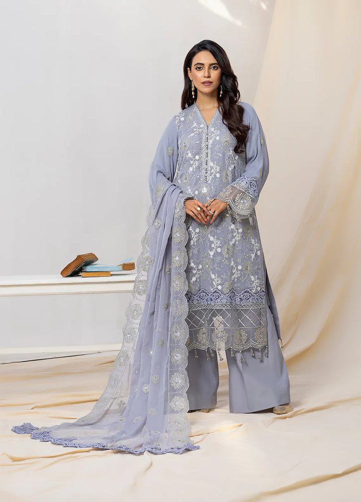 Husn Ara by Salitex Embroidered Chiffon Suits Unstitched 3 Piece SSS24U3P049UT - Formal Collection