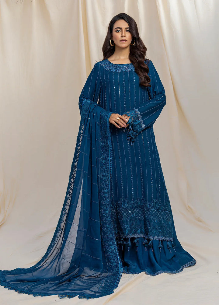 Husn Ara by Salitex Embroidered Chiffon Suits Unstitched 3 Piece SSS24U3P050UT - Formal Collection