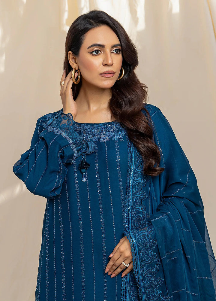 Husn Ara by Salitex Embroidered Chiffon Suits Unstitched 3 Piece SSS24U3P050UT - Formal Collection