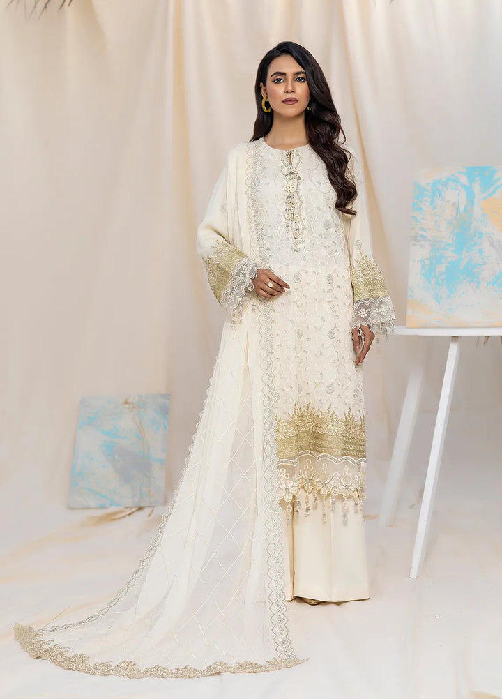 Husn Ara by Salitex Embroidered Chiffon Suits Unstitched 3 Piece SSS24U3P051UT - Formal Collection