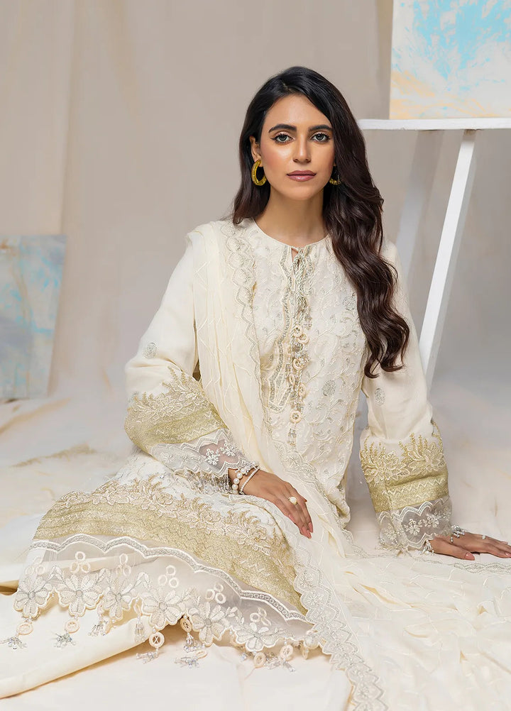 Husn Ara by Salitex Embroidered Chiffon Suits Unstitched 3 Piece SSS24U3P051UT - Formal Collection
