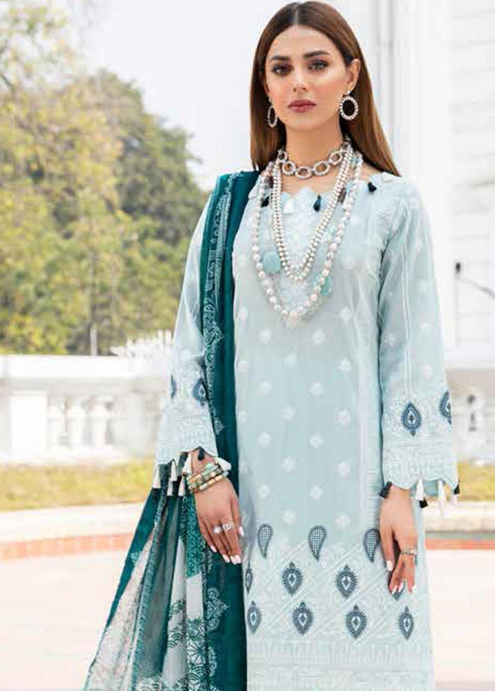 Husn-e-Ara by Banafsheh Embroidered Lawn Suits Unstitched 3 Piece BF22HA BNS-03 - Luxury Collection