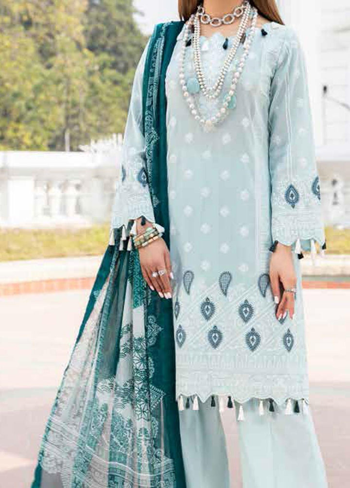 Husn-e-Ara by Banafsheh Embroidered Lawn Suits Unstitched 3 Piece BF22HA BNS-03 - Luxury Collection