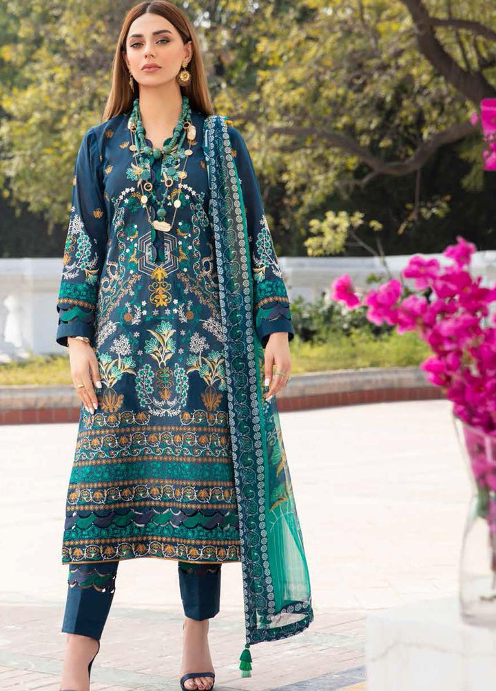 Husn-e-Ara by Banafsheh Embroidered Lawn Suits Unstitched 3 Piece BF22HA BNS-05 - Luxury Collection