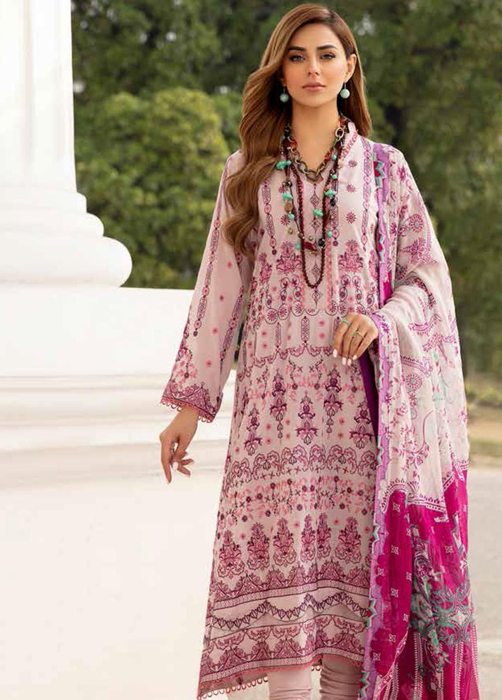 Husn-e-Ara by Banafsheh Embroidered Lawn Suits Unstitched 3 Piece BF22HA BNS-07 - Luxury Collection