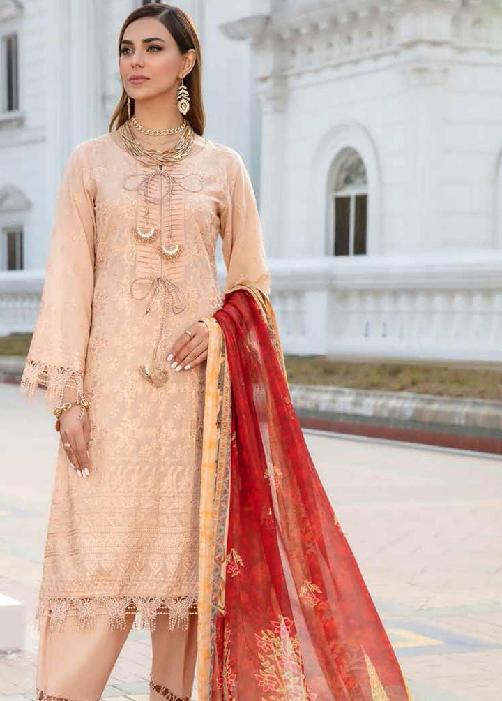 Husn-e-Ara by Banafsheh Embroidered Lawn Suits Unstitched 3 Piece BF22HA BNS-09 - Luxury Collection