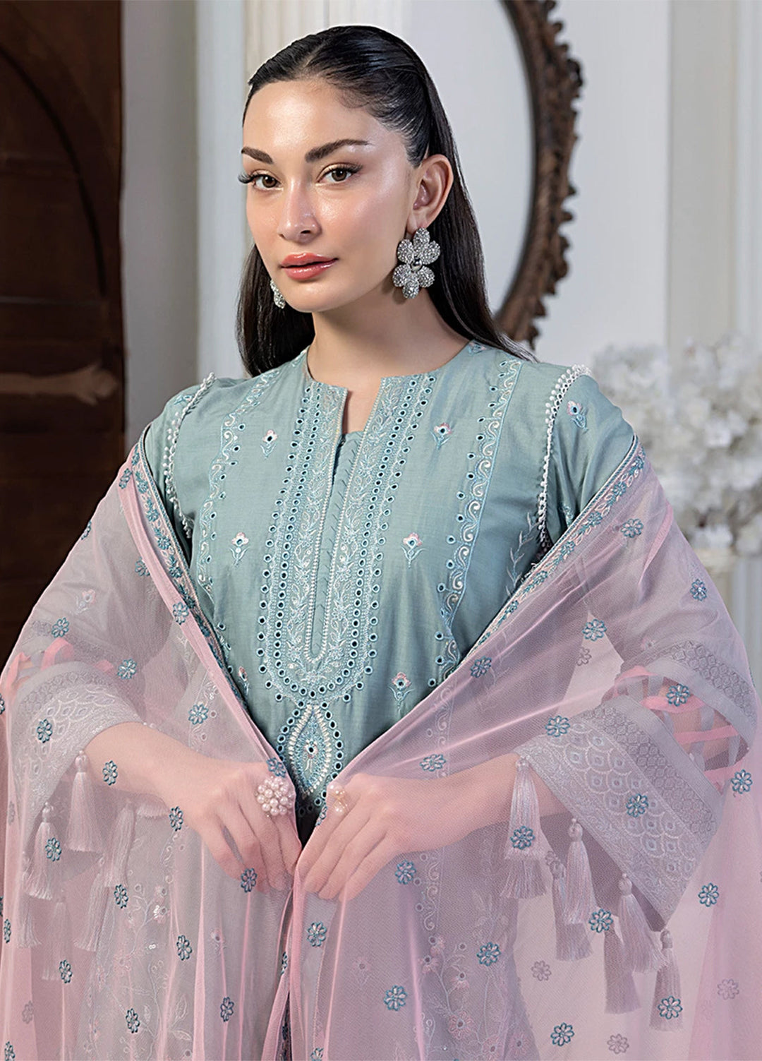 Husn-e-Bahar by Salitex Embroidered Lawn Suits Unstitched 3 Piece SSW6U3P097UT - Summer Collection