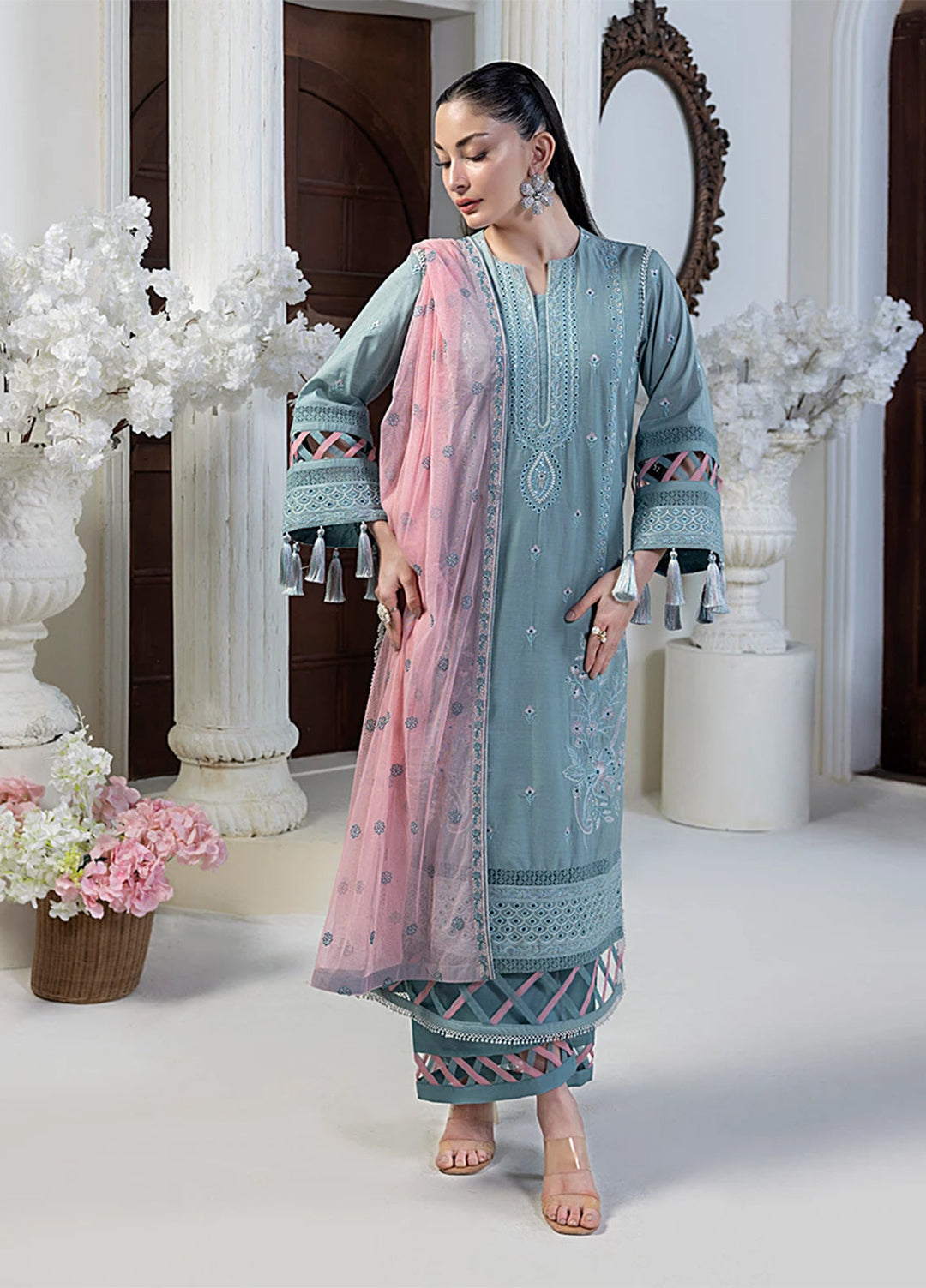 Husn-e-Bahar by Salitex Embroidered Lawn Suits Unstitched 3 Piece SSW6U3P097UT - Summer Collection