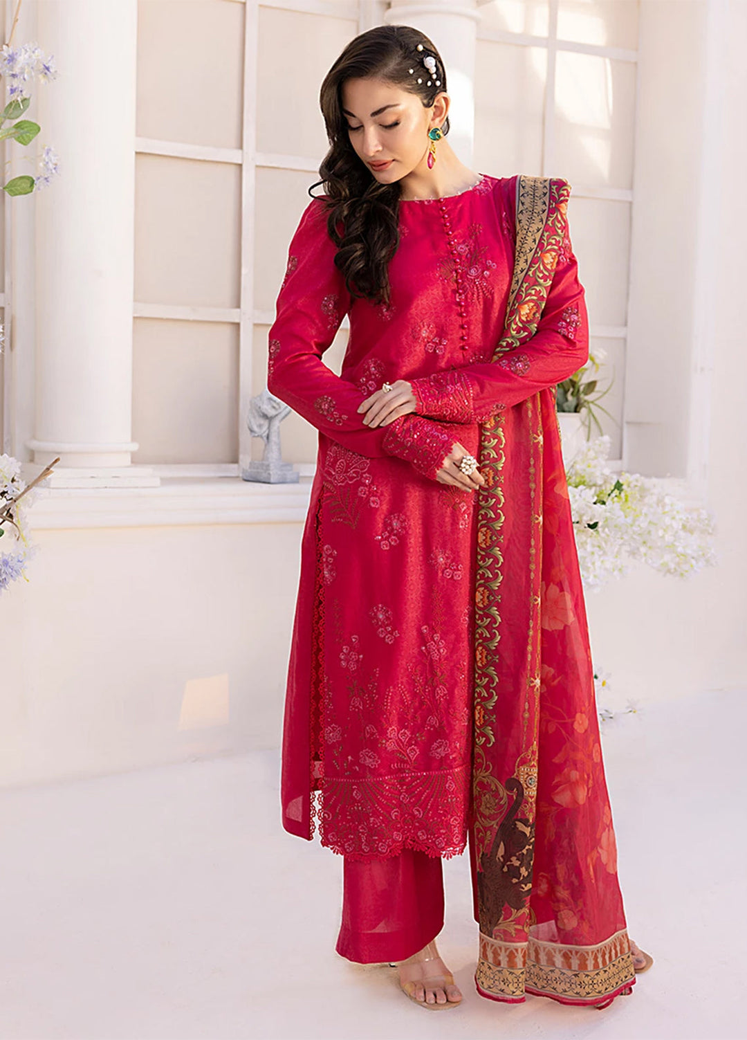 Husn-e-Bahar by Salitex Embroidered Lawn Suits Unstitched 3 Piece SSW6U3P106UT - Summer Collection
