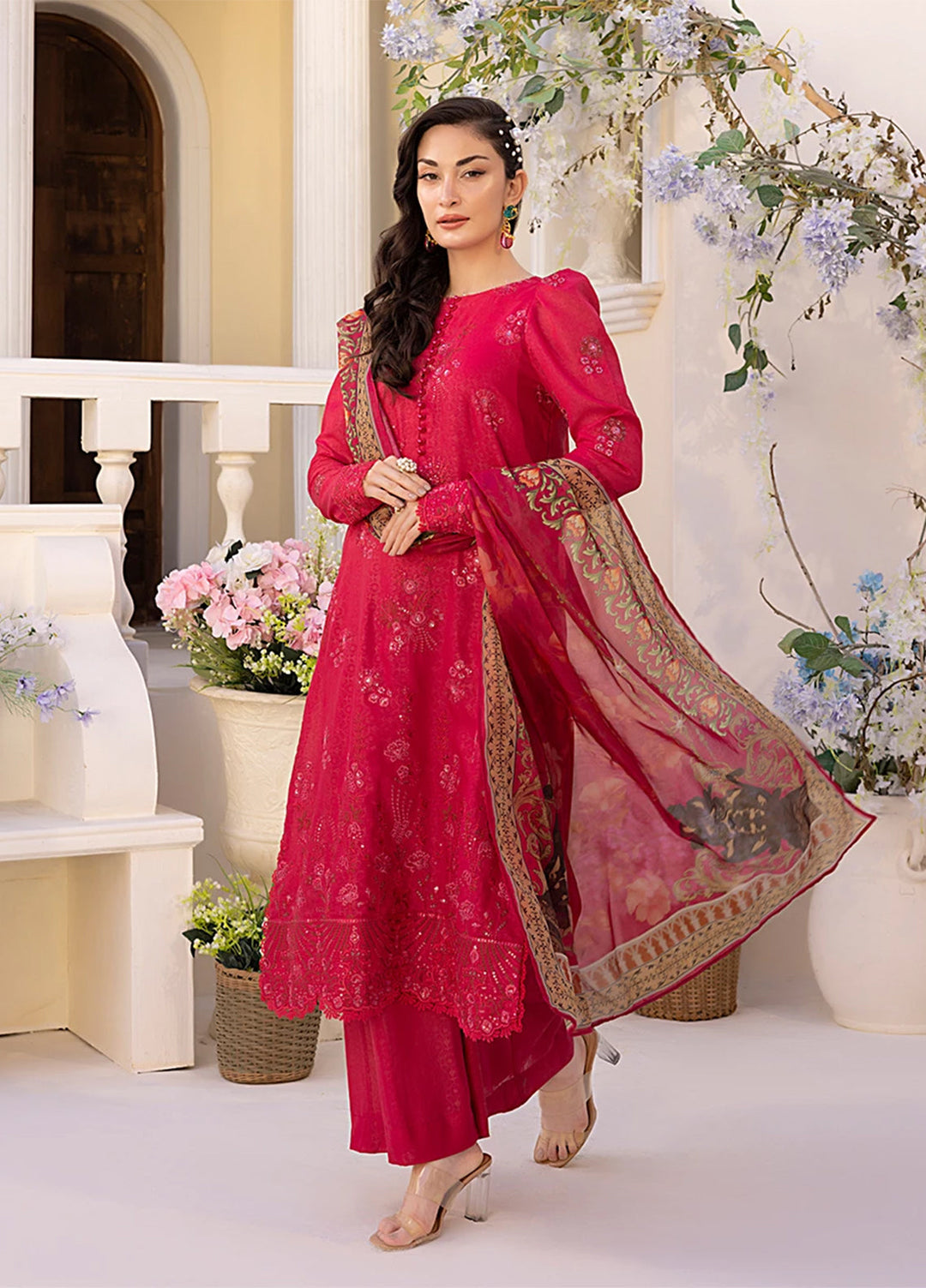Husn-e-Bahar by Salitex Embroidered Lawn Suits Unstitched 3 Piece SSW6U3P106UT - Summer Collection