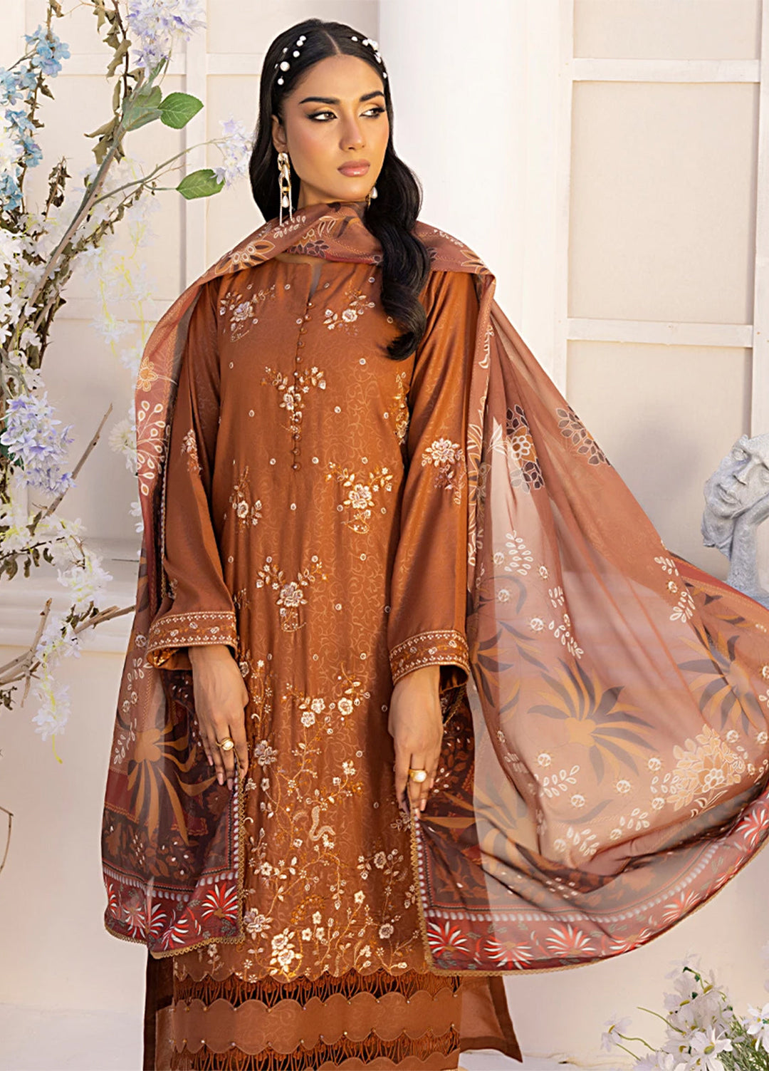 Husn-e-Bahar by Salitex Embroidered Lawn Suits Unstitched 3 Piece SSW6U3P108UT - Summer Collection