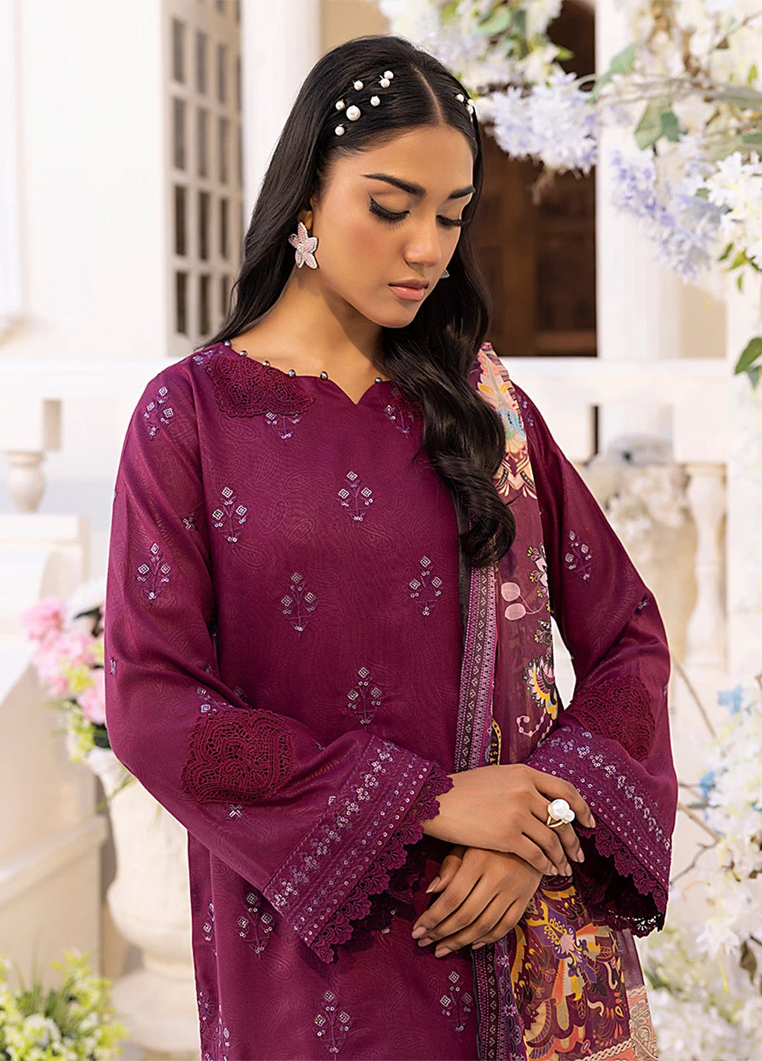 Husn-e-Bahar by Salitex Embroidered Lawn Suits Unstitched 3 Piece SSW6U3P116UT - Summer Collection