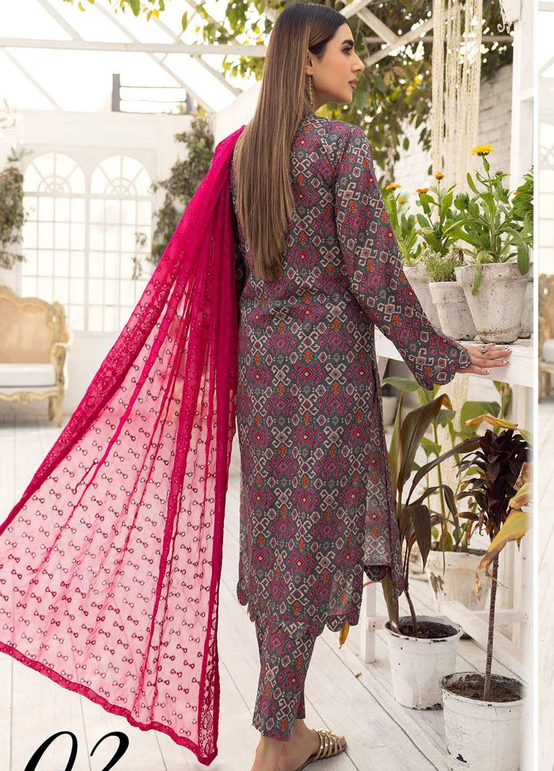 Husn-E-Jahan By Aalaya Printed Lawn Suits Unstitched 3 Piece ALY23HJ D-02 - Summer Collection