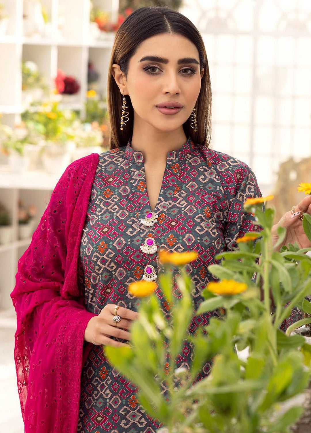 Husn-E-Jahan By Aalaya Printed Lawn Suits Unstitched 3 Piece ALY23HJ D-02 - Summer Collection
