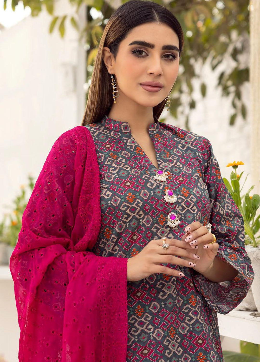 Husn-E-Jahan By Aalaya Printed Lawn Suits Unstitched 3 Piece ALY23HJ D-02 - Summer Collection