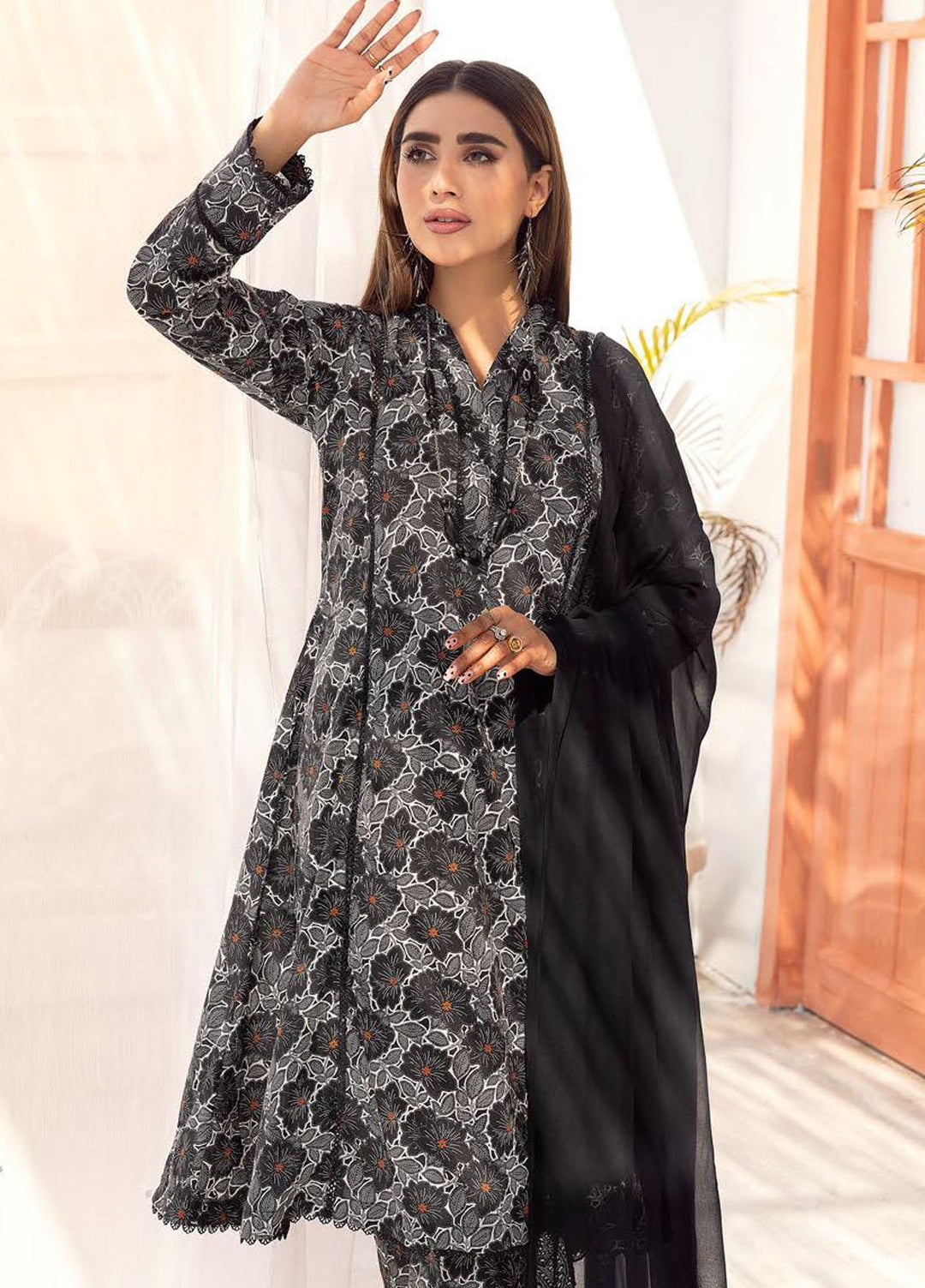 Husn-E-Jahan By Aalaya Printed Lawn Suits Unstitched 3 Piece ALY23HJ D-04 - Summer Collection