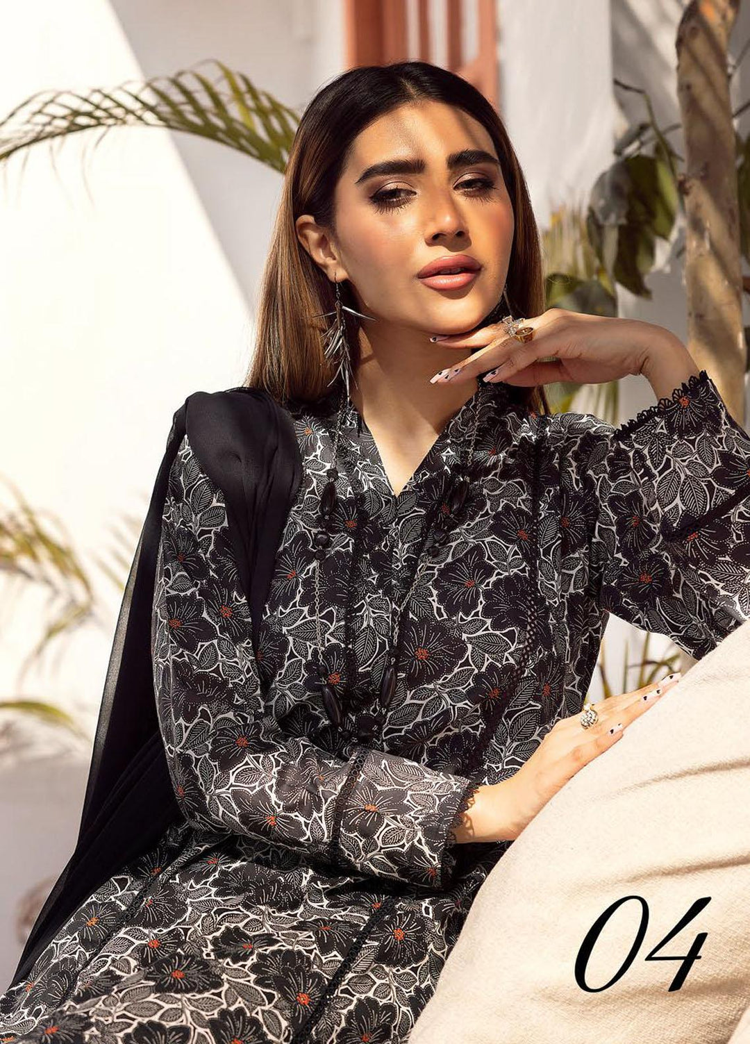 Husn-E-Jahan By Aalaya Printed Lawn Suits Unstitched 3 Piece ALY23HJ D-04 - Summer Collection