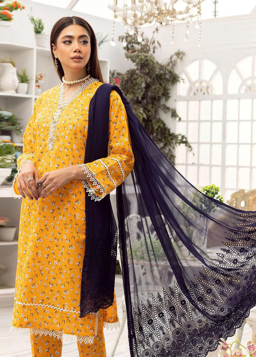 Husn-E-Jahan By Aalaya Printed Lawn Suits Unstitched 3 Piece ALY23HJ D-06 - Summer Collection