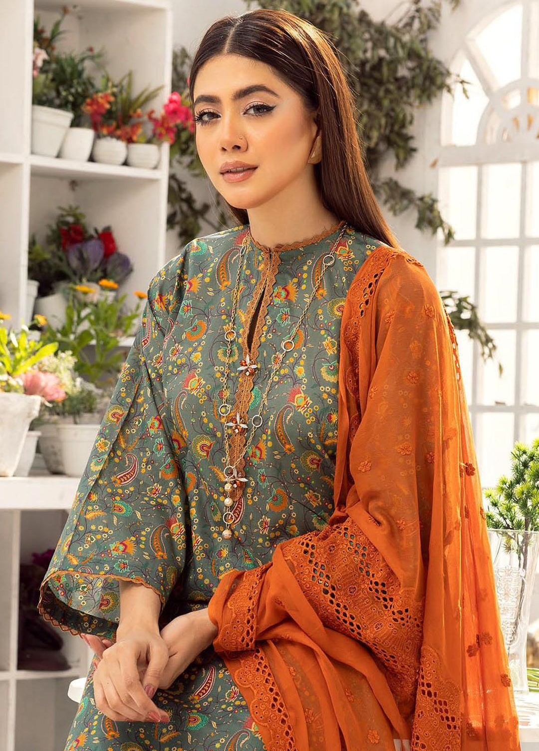 Husn-E-Jahan By Aalaya Printed Lawn Suits Unstitched 3 Piece ALY23HJ D-08 - Summer Collection