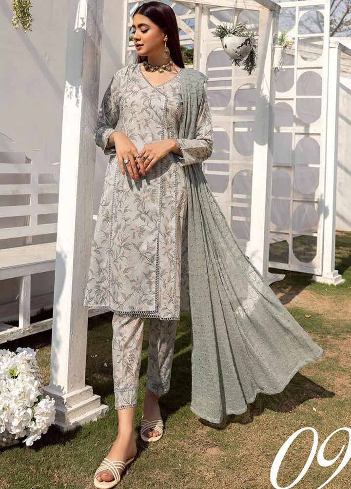 Husn-E-Jahan By Aalaya Printed Lawn Suits Unstitched 3 Piece ALY23HJ D-09 - Summer Collection