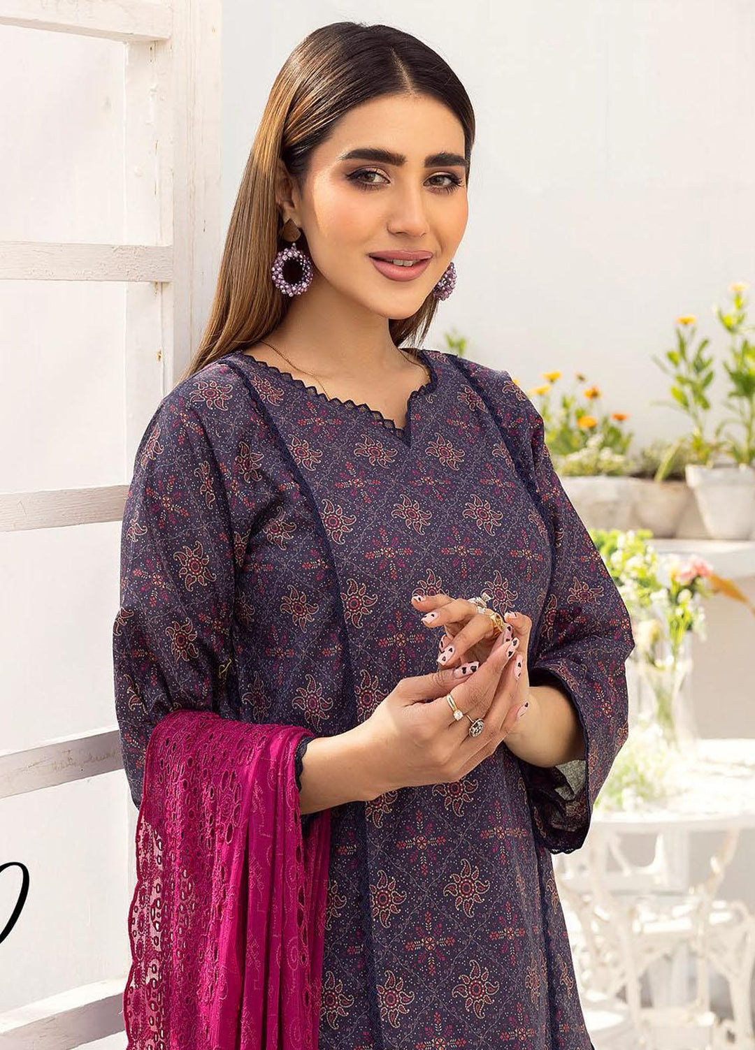 Husn-E-Jahan By Aalaya Printed Lawn Suits Unstitched 3 Piece ALY23HJ D-10 - Summer Collection