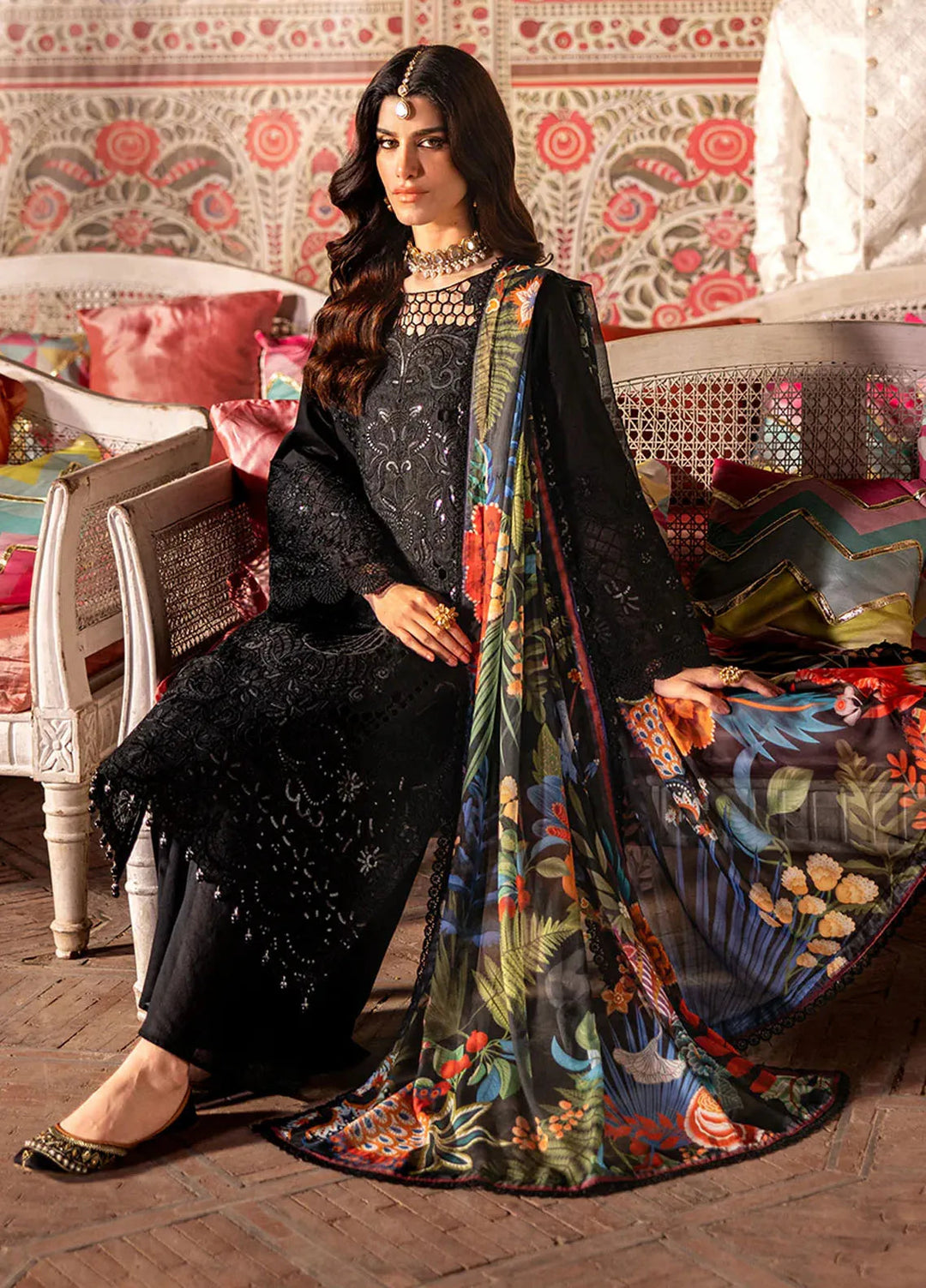 Husn e Jahan by Mahnur Embroidered Lawn Suits Unstitched 3 Piece MN25HJ Aaina - Summer Collection
