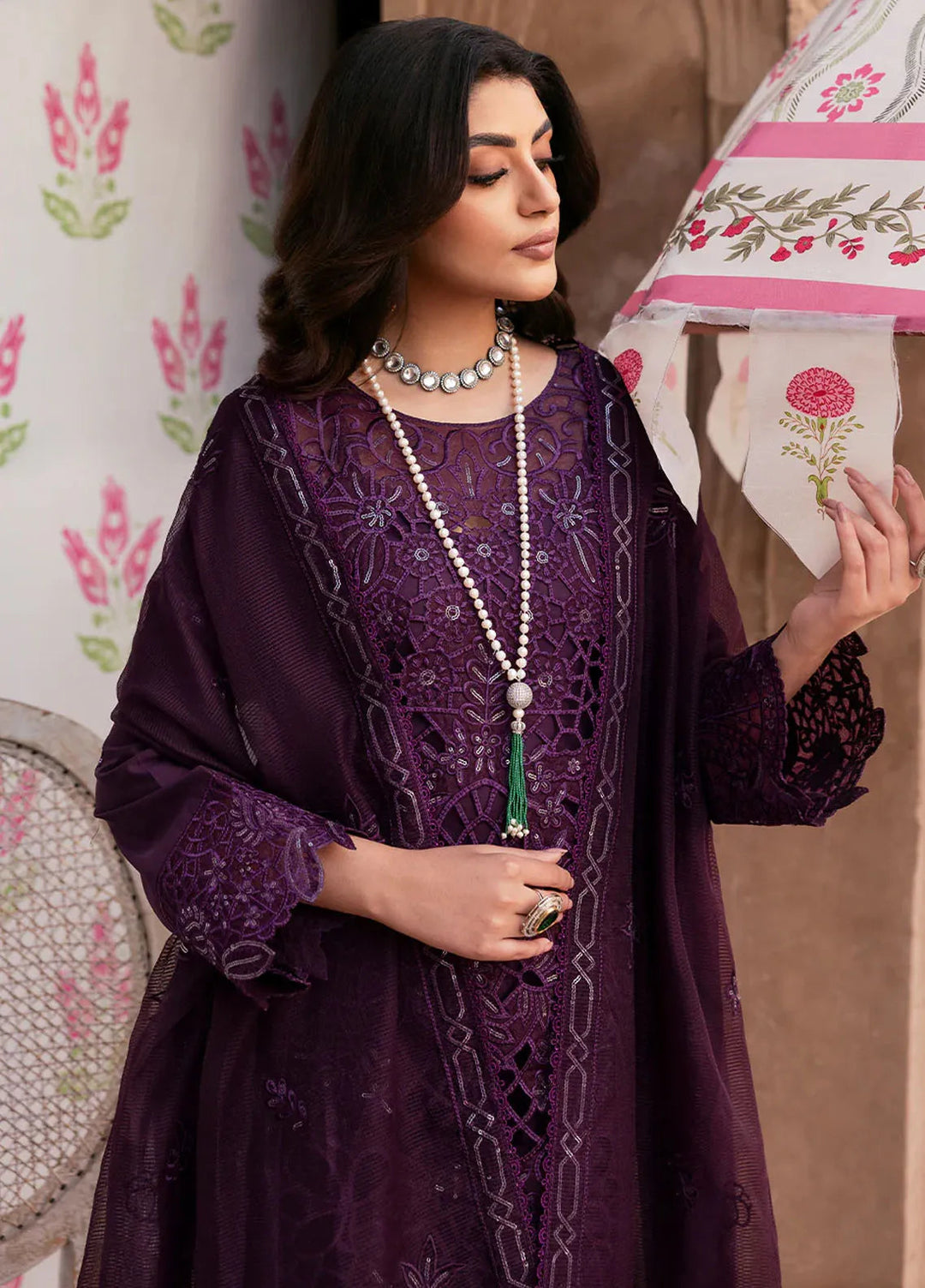 Husn e Jahan by Mahnur Embroidered Lawn Suits Unstitched 3 Piece MN25HJ Liana - Summer Collection