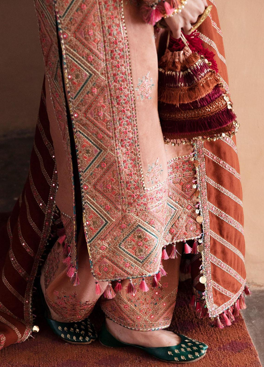 Hussain Rehar Embroidered Karandi Suits Unstitched 3 Piece HRR22AW Deep - Winter Collection