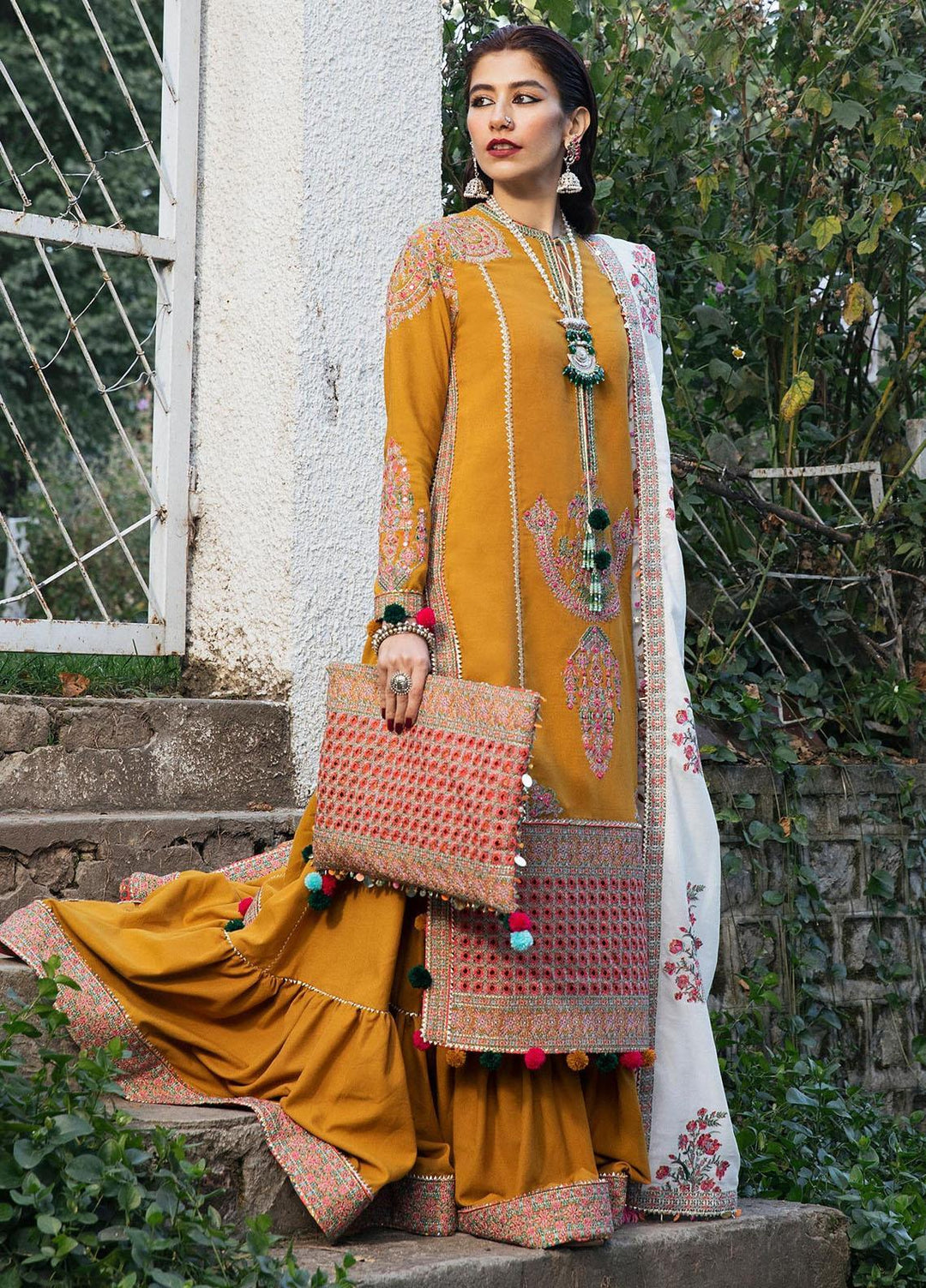 Hussain Rehar Embroidered Karandi Suits Unstitched 3 Piece HRR22AW Paras - Winter Collection