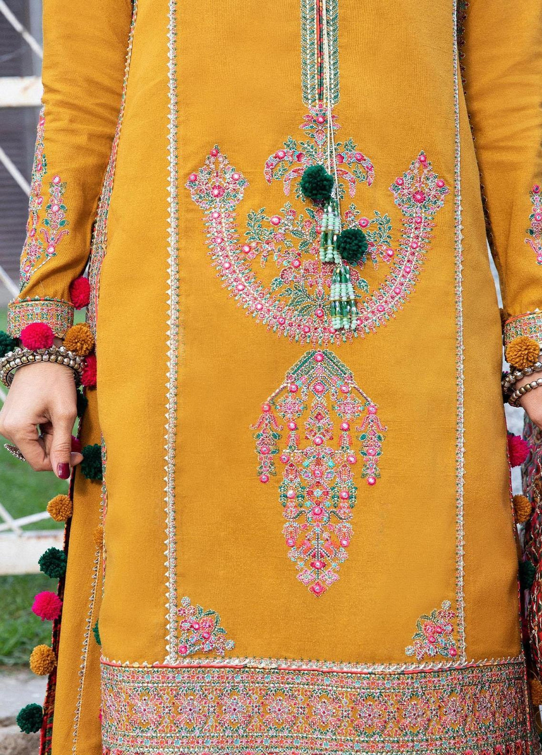 Hussain Rehar Embroidered Karandi Suits Unstitched 3 Piece HRR22AW Paras - Winter Collection