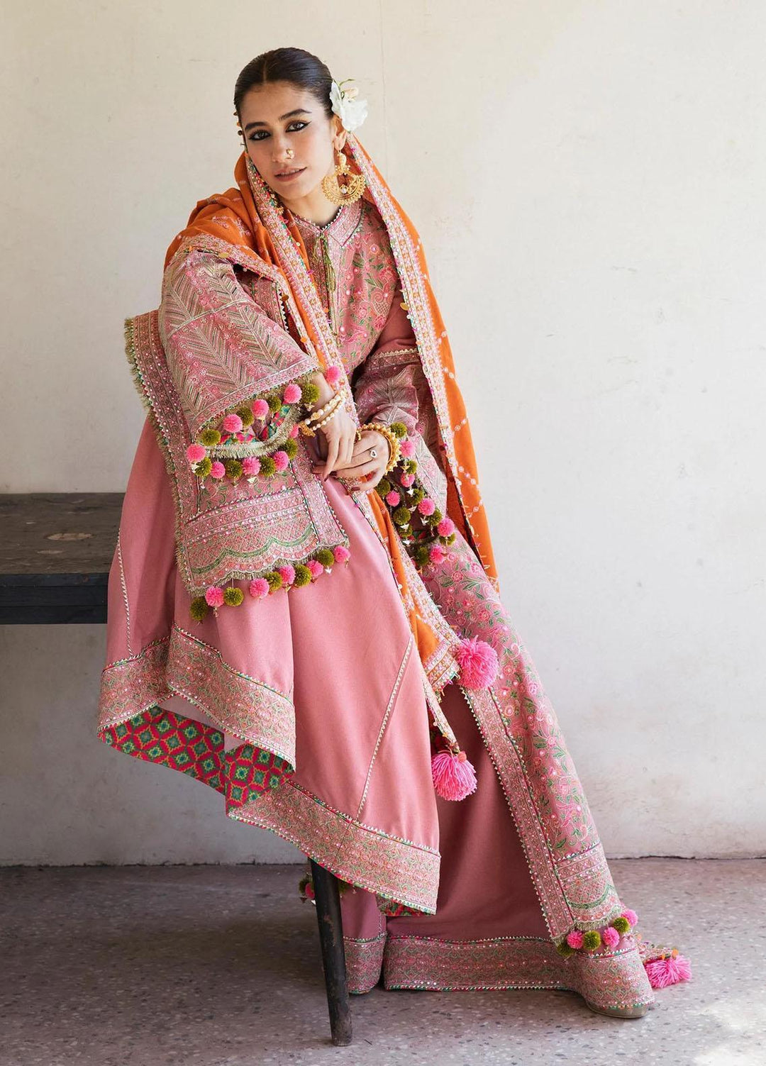 Hussain Rehar Embroidered Karandi Suits Unstitched 3 Piece HRR22AW Rehab - Winter Collection